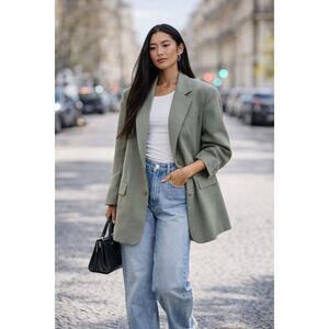 NWOT Sage the Label x Anthropologie Women's Green Oversized Blazer Size Small